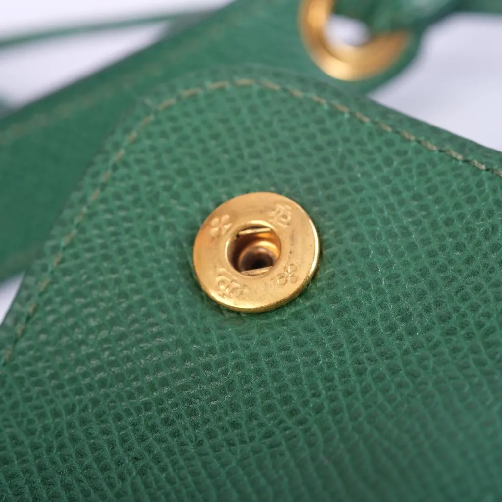 Hermès Green Epsom Leather Pochette Belt Bag - '90s Green Leather Good - Model View