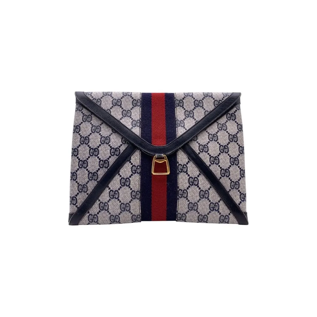 Gucci Clutch Bag Vintage Ophidia Red Canvas Good - Front View