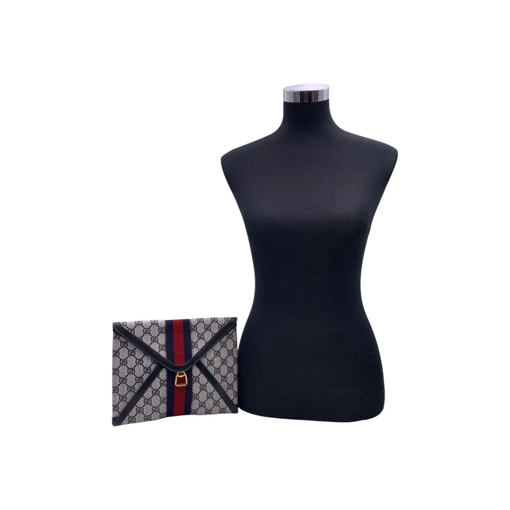 Gucci Clutch Bag Vintage Ophidia Red Canvas Good - Back View
