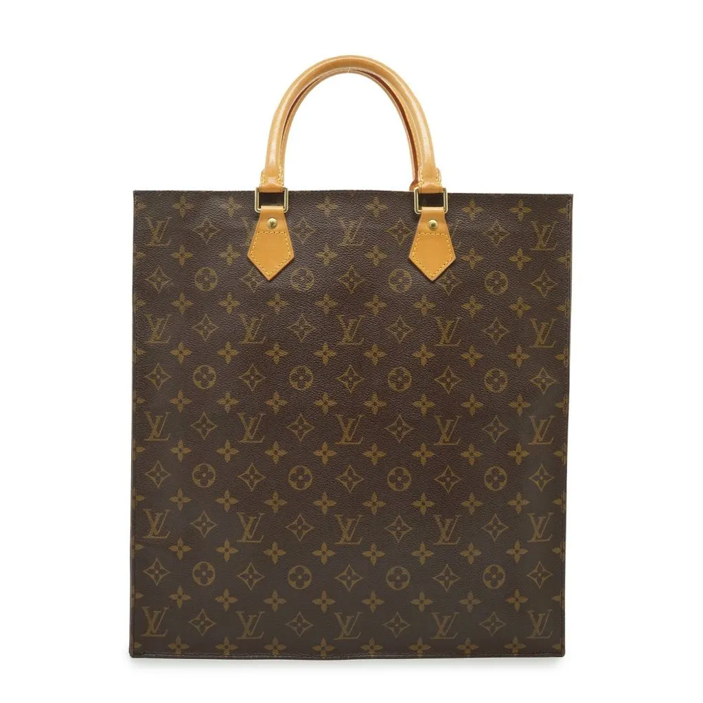 Louis Vuitton Tote Bag Vintage Plat Brown Canvas Good - Front View
