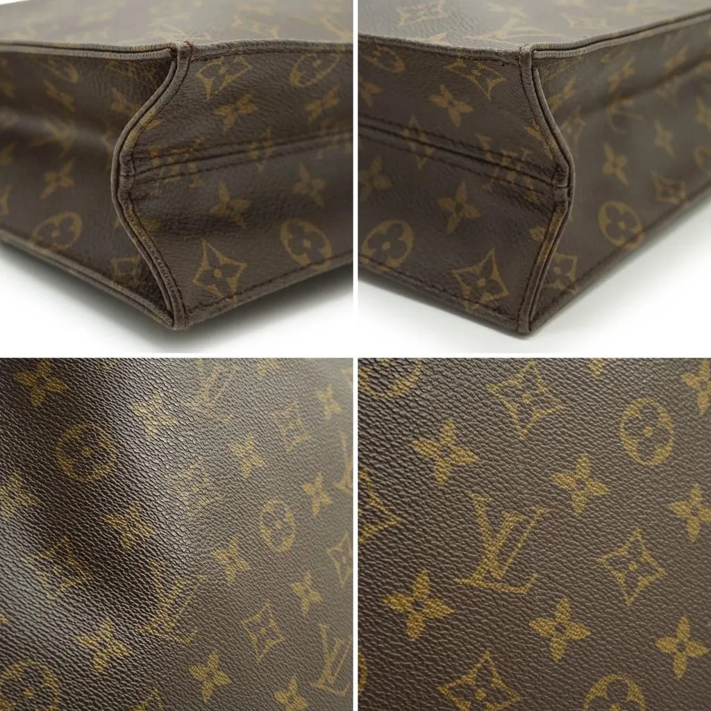 Louis Vuitton Tote Bag Vintage Plat Brown Canvas Good - Model View