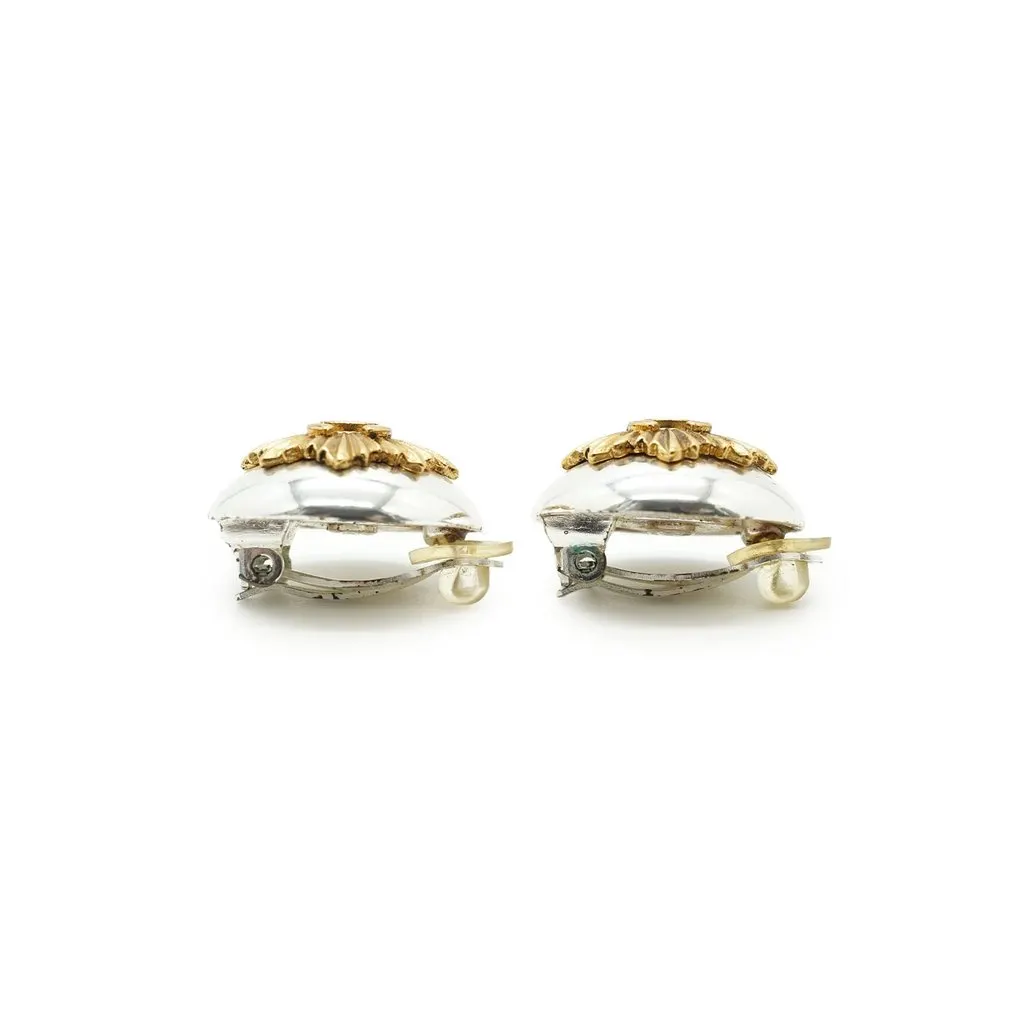 Chanel Earrings Gold Good - Model View