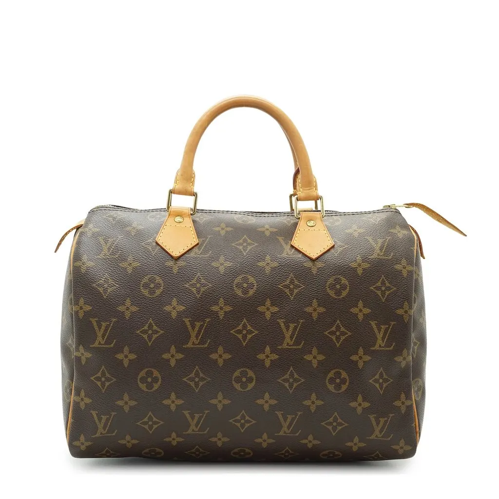Louis Vuitton Handbag Vintage Speedy Brown Lace Good - Front View