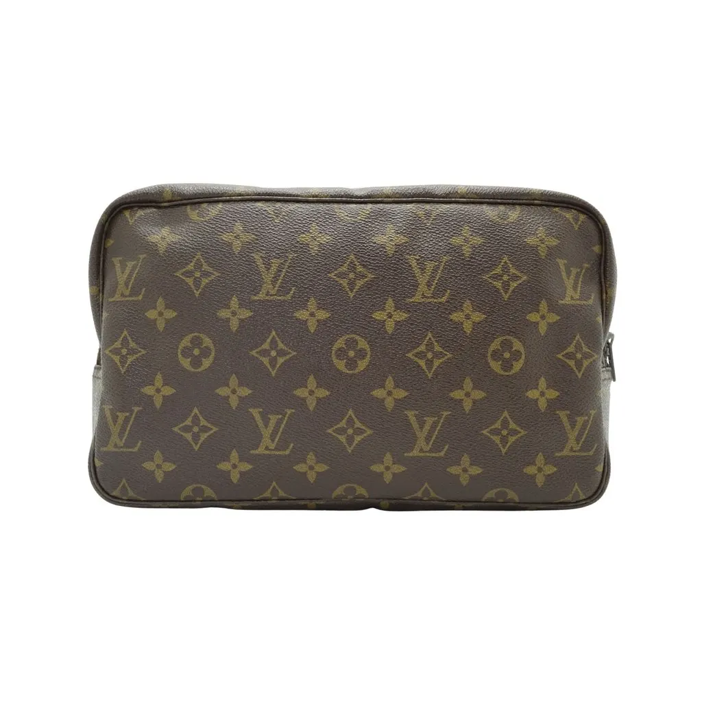 Louis Vuitton Clutch Bag Vintage Trousse de Toilette Brown Canvas Good - Front View