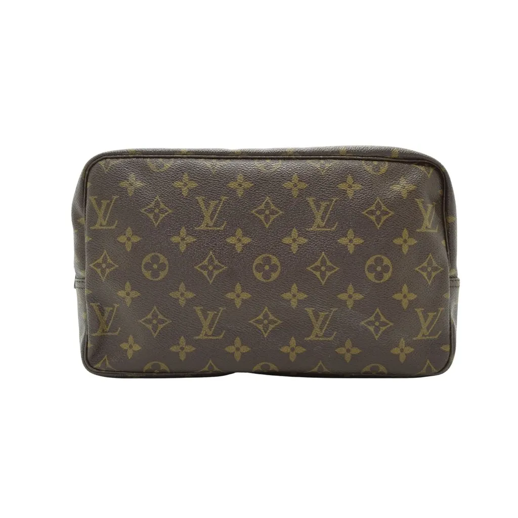 Louis Vuitton Clutch Bag Vintage Trousse de Toilette Brown Canvas Good - Back View