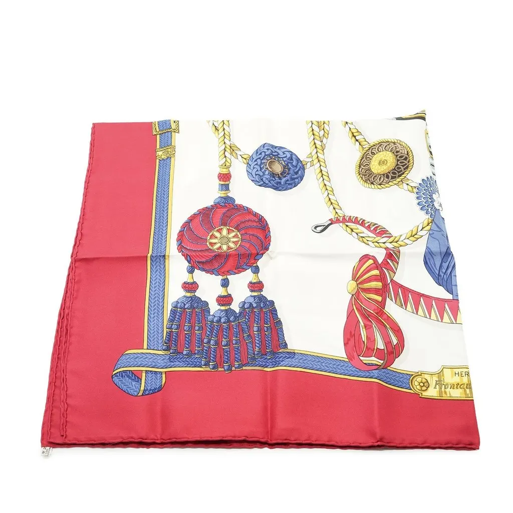 Hermes Scarf Red Silk Good - Back View