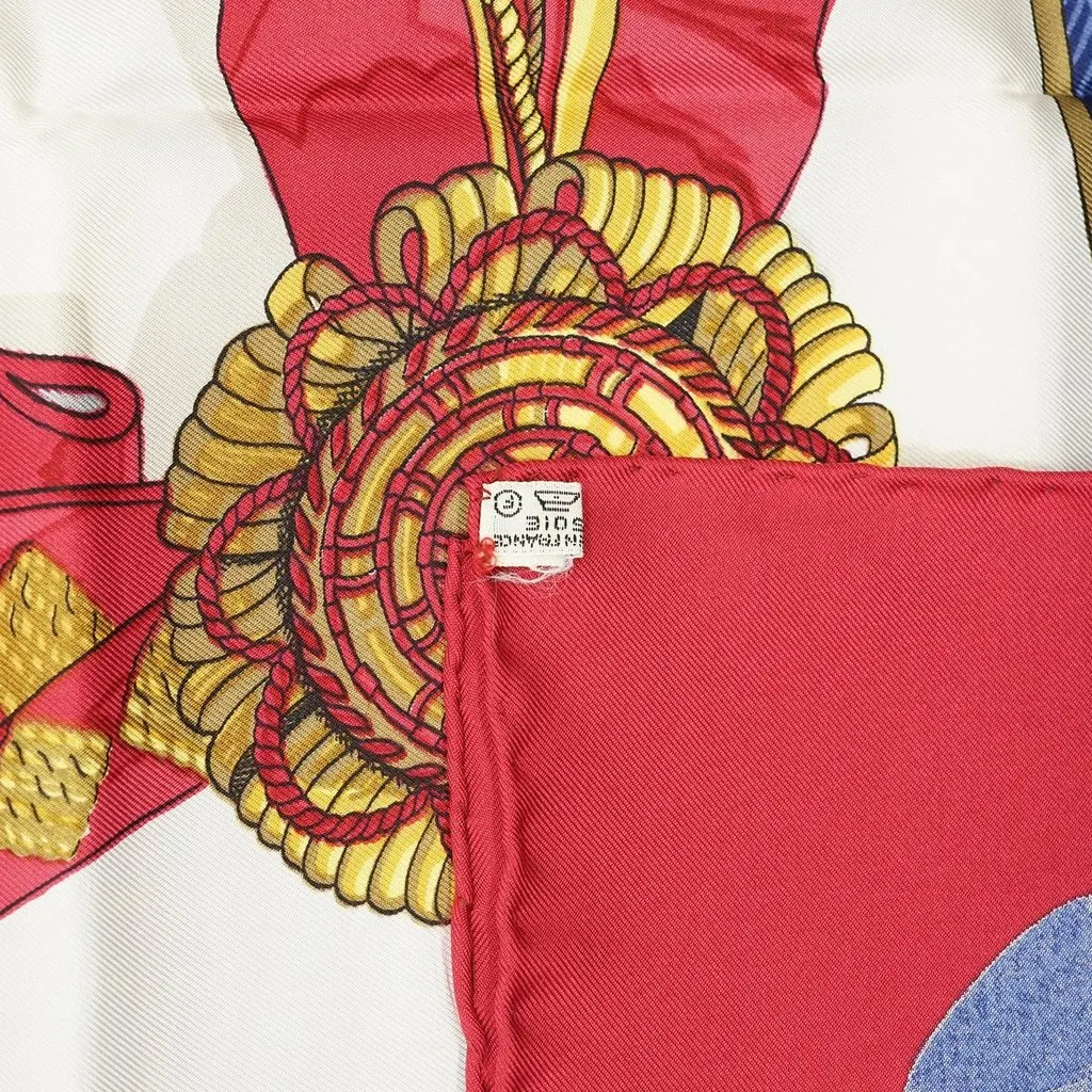 Hermes Scarf Red Silk Good - Model View