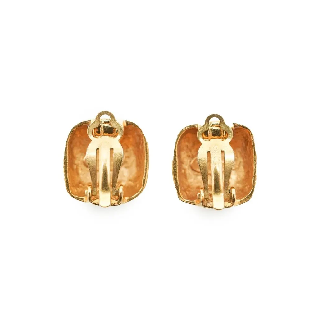 Chanel Earrings Gold Good - Back View