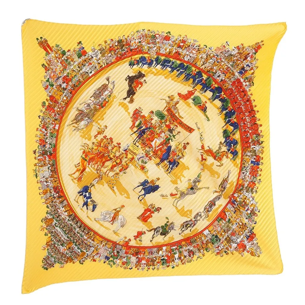 Hermes Scarf Red Silk Good - Front View