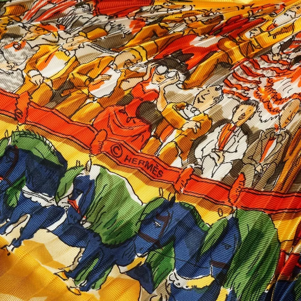 Hermes Scarf Red Silk Good - Model View