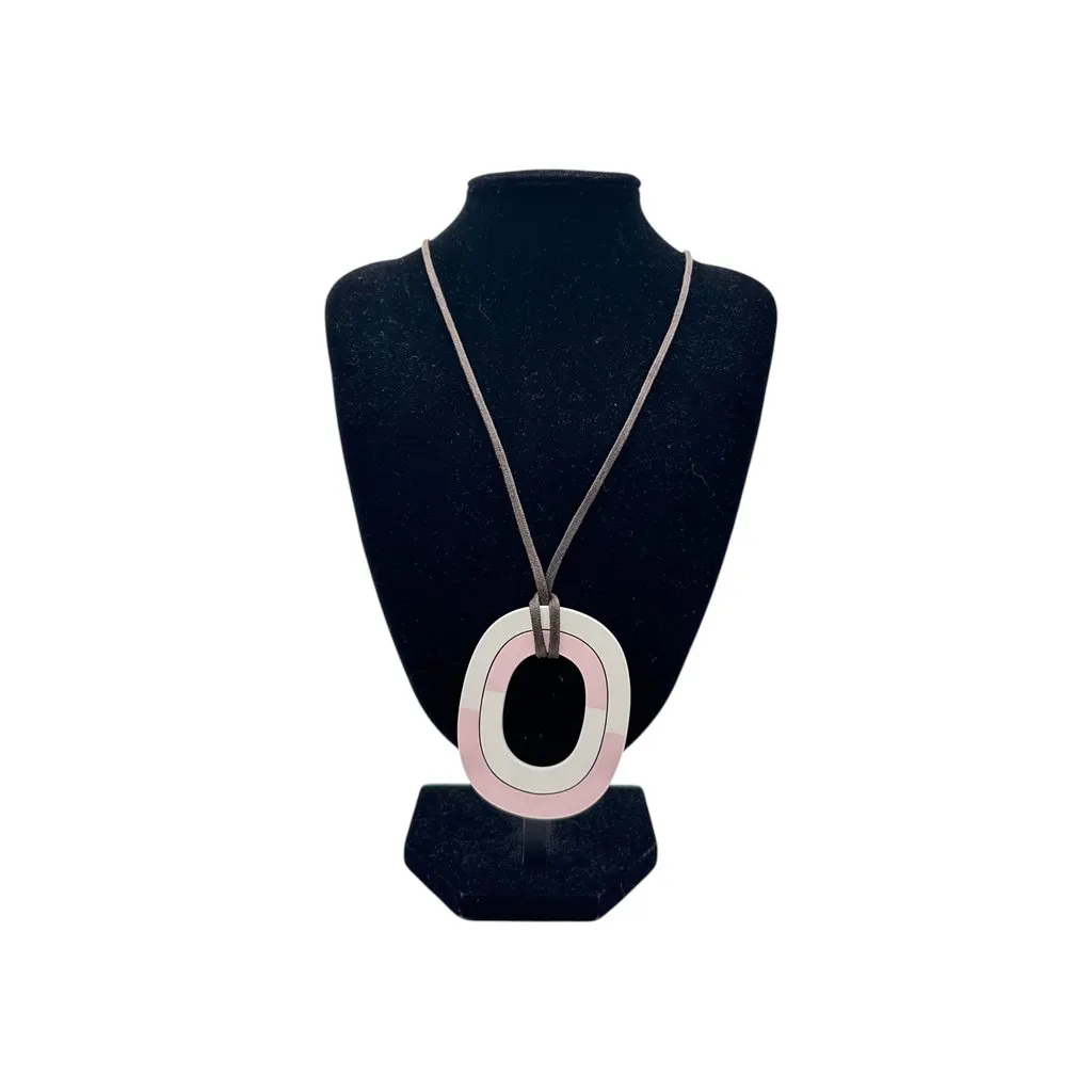 Hermes Necklace White Lace Good - Back View