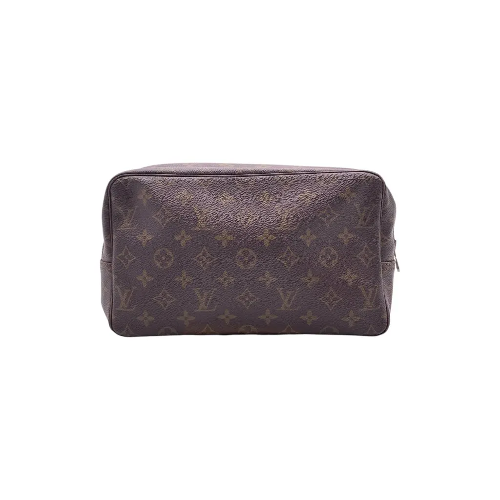 Louis Vuitton Clutch Bag Vintage Trousse de Toilette Brown Canvas Good - Front View