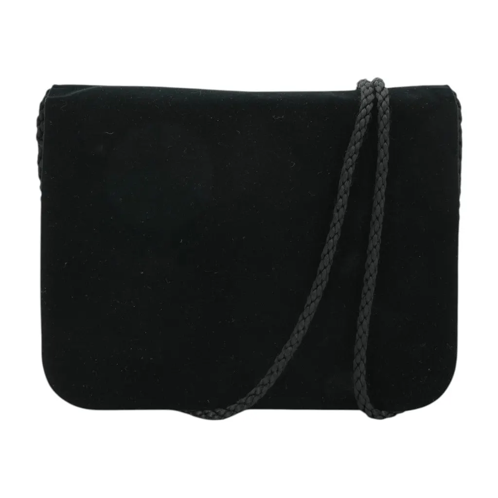 Yves Saint Laurent Crossbody Bag Evening Bag Black Velvet Good - Inside View