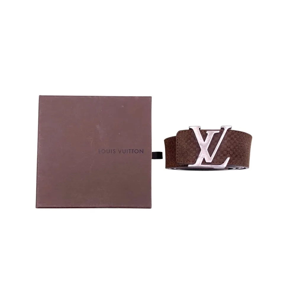 Louis Vuitton Belt Brown Suede Good - Inside View