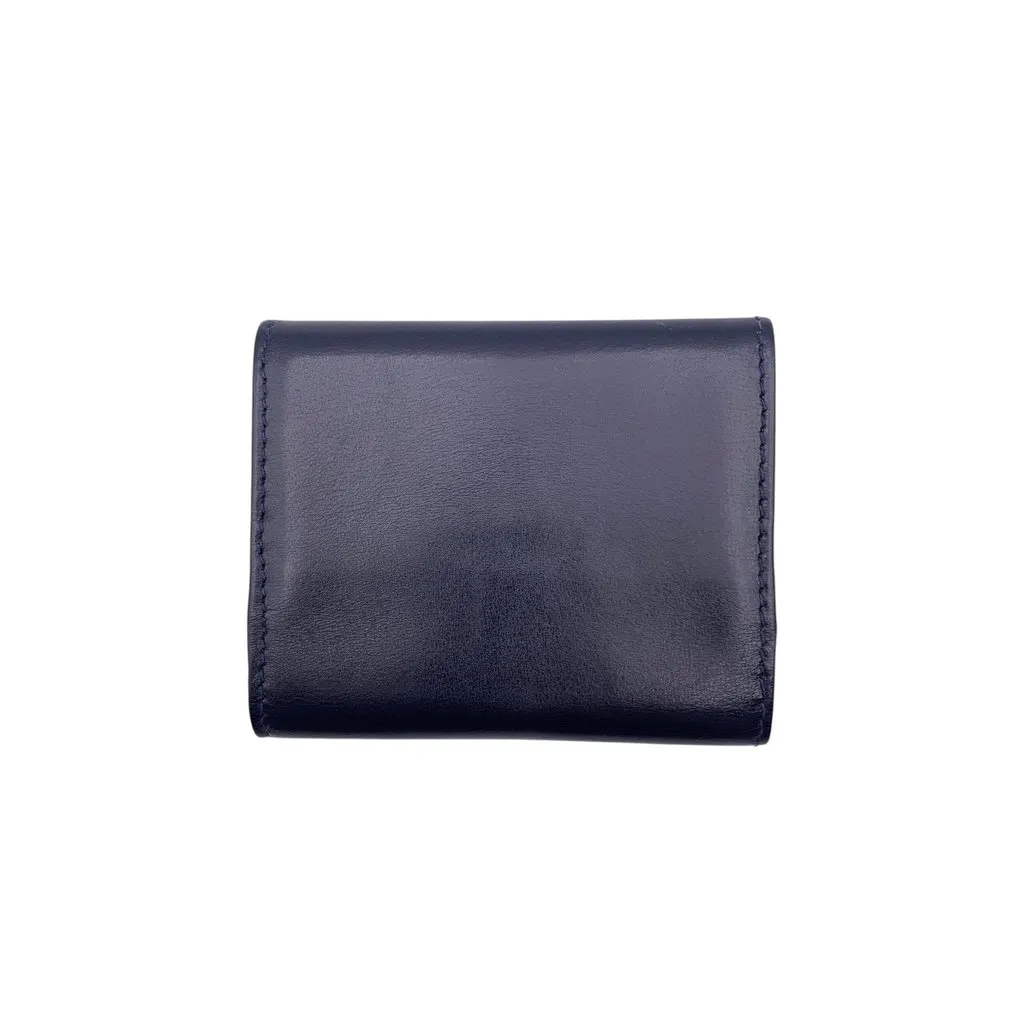 Gucci Wallet Navy Leather Good - Back View