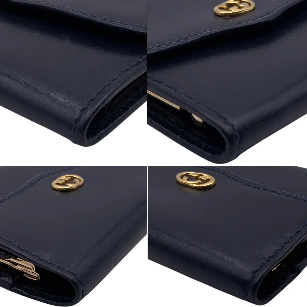Gucci Wallet Navy Leather Good - Inside View