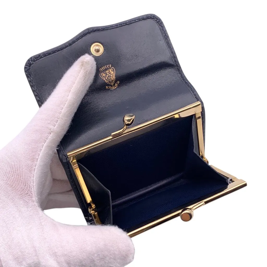 Gucci Wallet Navy Leather Good - Model View