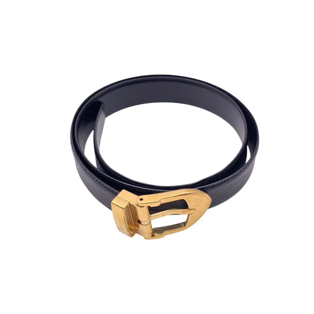 Louis Vuitton Belt Black Leather Good - Front View