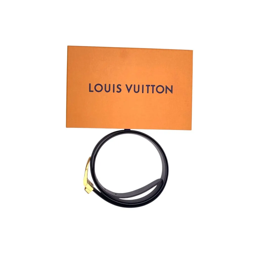 Louis Vuitton Belt Black Leather Good - Back View