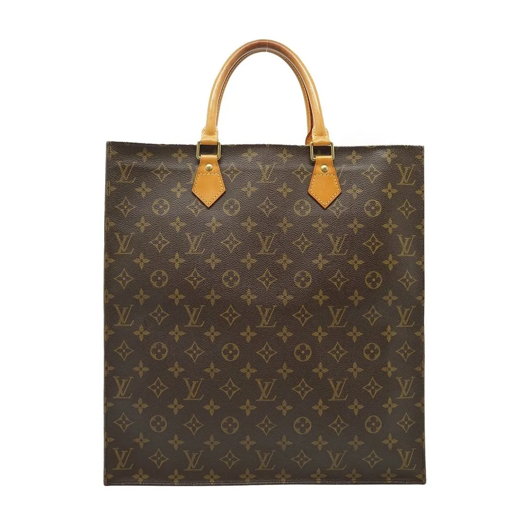 Louis Vuitton Tote Bag Vintage Plat Brown Canvas Good - Front View