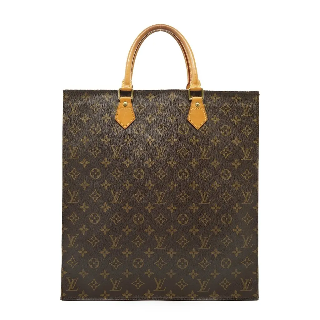 Louis Vuitton Tote Bag Vintage Plat Brown Canvas Good - Back View