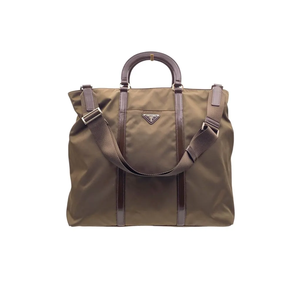 Prada Tote Bag Vintage Not Applicable Brown Good - Front View
