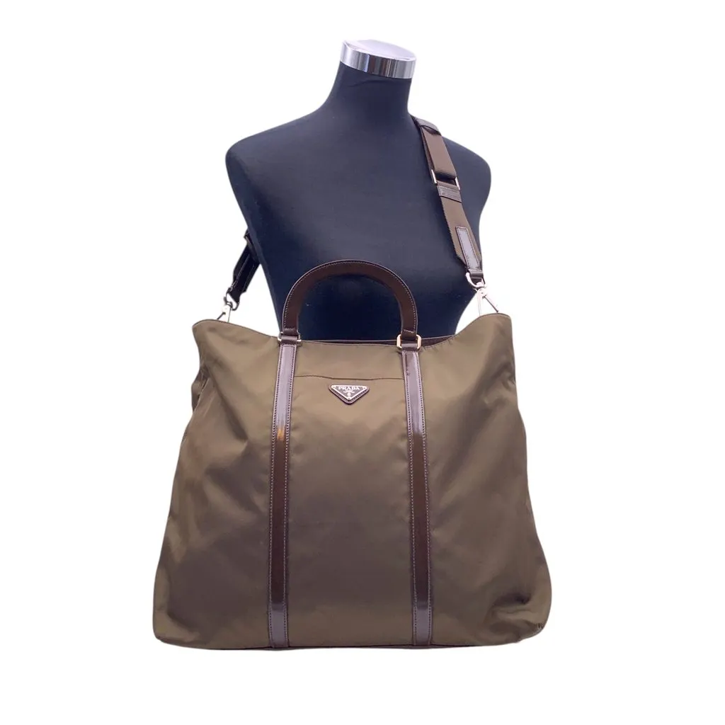 Prada Tote Bag Vintage Not Applicable Brown Good - Back View