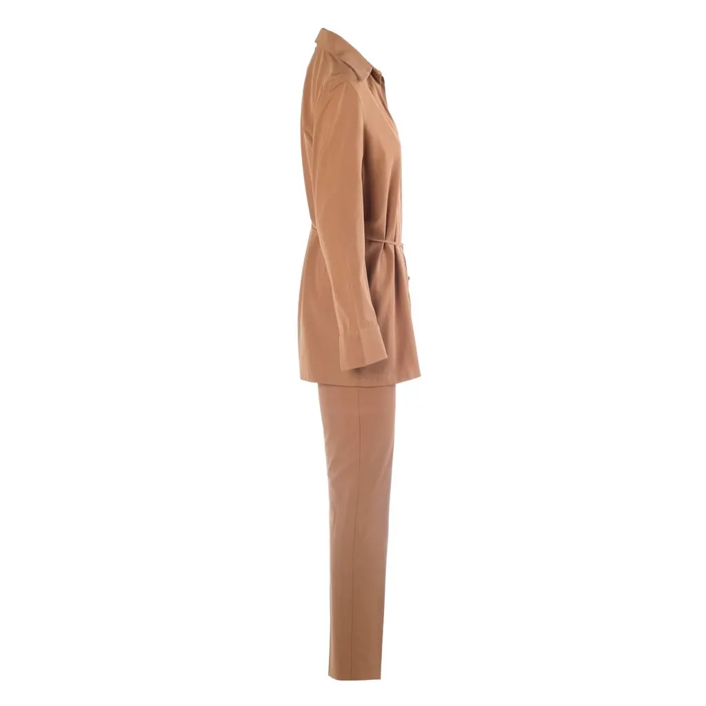 Gucci by Tom Ford Camel Two-Piece Pant & Wrap Blouse Ensemble - '90s Camel Good - Back View