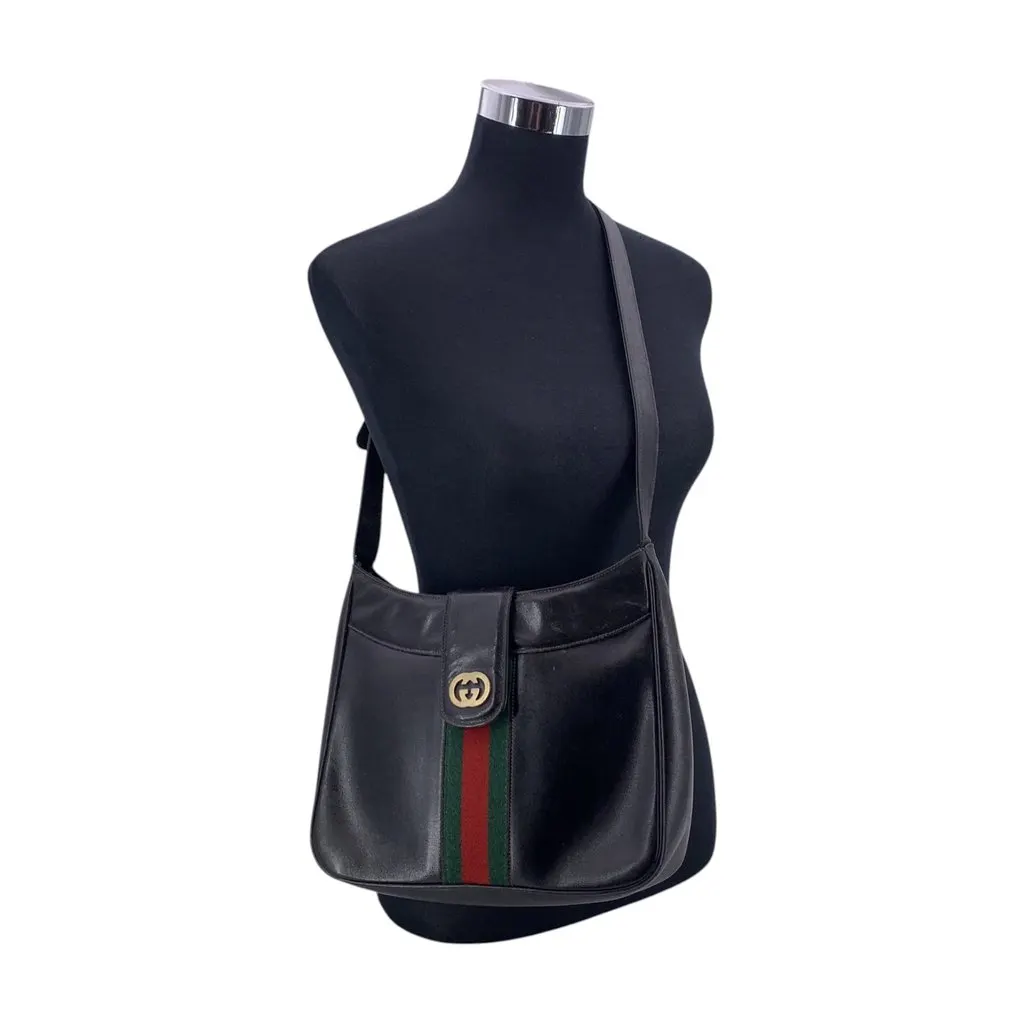 Gucci Shoulder Bag Vintage Not Applicable Black Leather Good - Back View