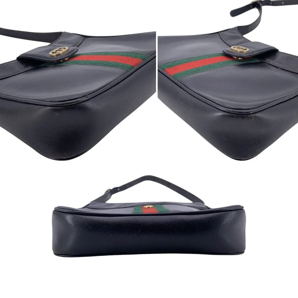 Gucci Shoulder Bag Vintage Not Applicable Black Leather Good - Model View