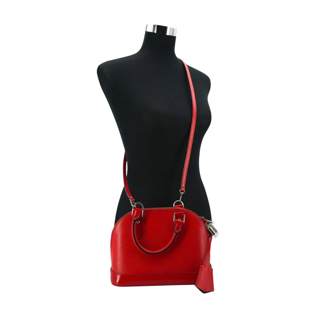 Louis Vuitton Crossbody Bag Alma BB Red Leather Good - Inside View