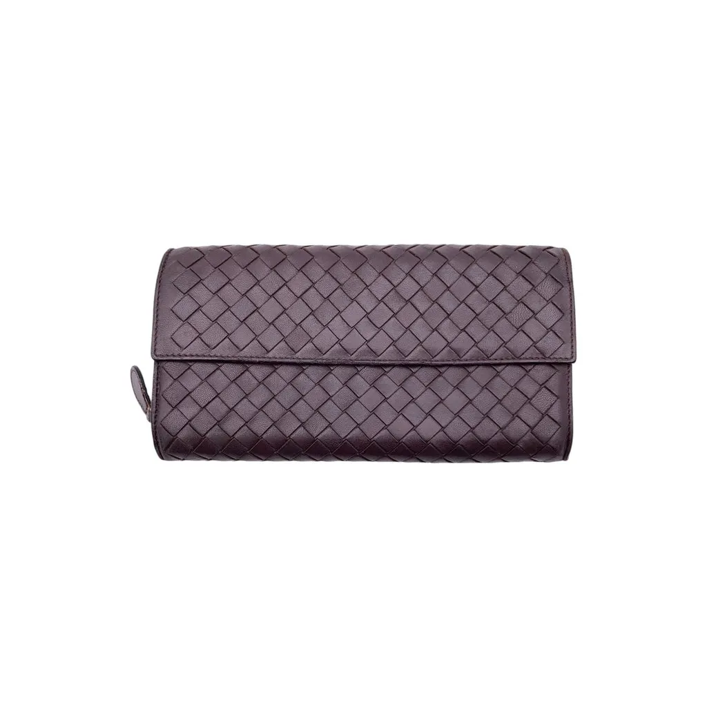 Bottega Veneta Wallet Brown Leather Good - Front View