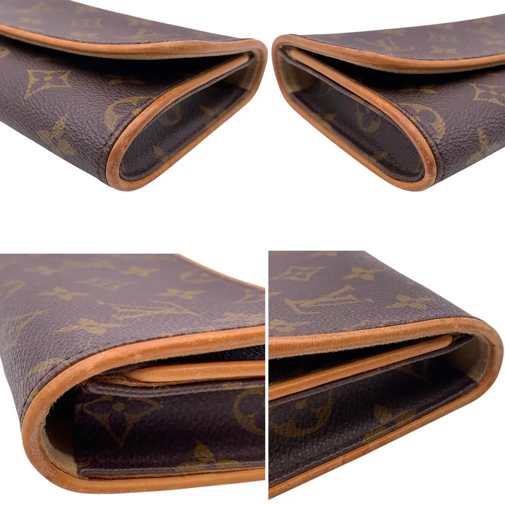 Louis Vuitton Crossbody Bag Vintage Twin Brown Canvas Good - Model View