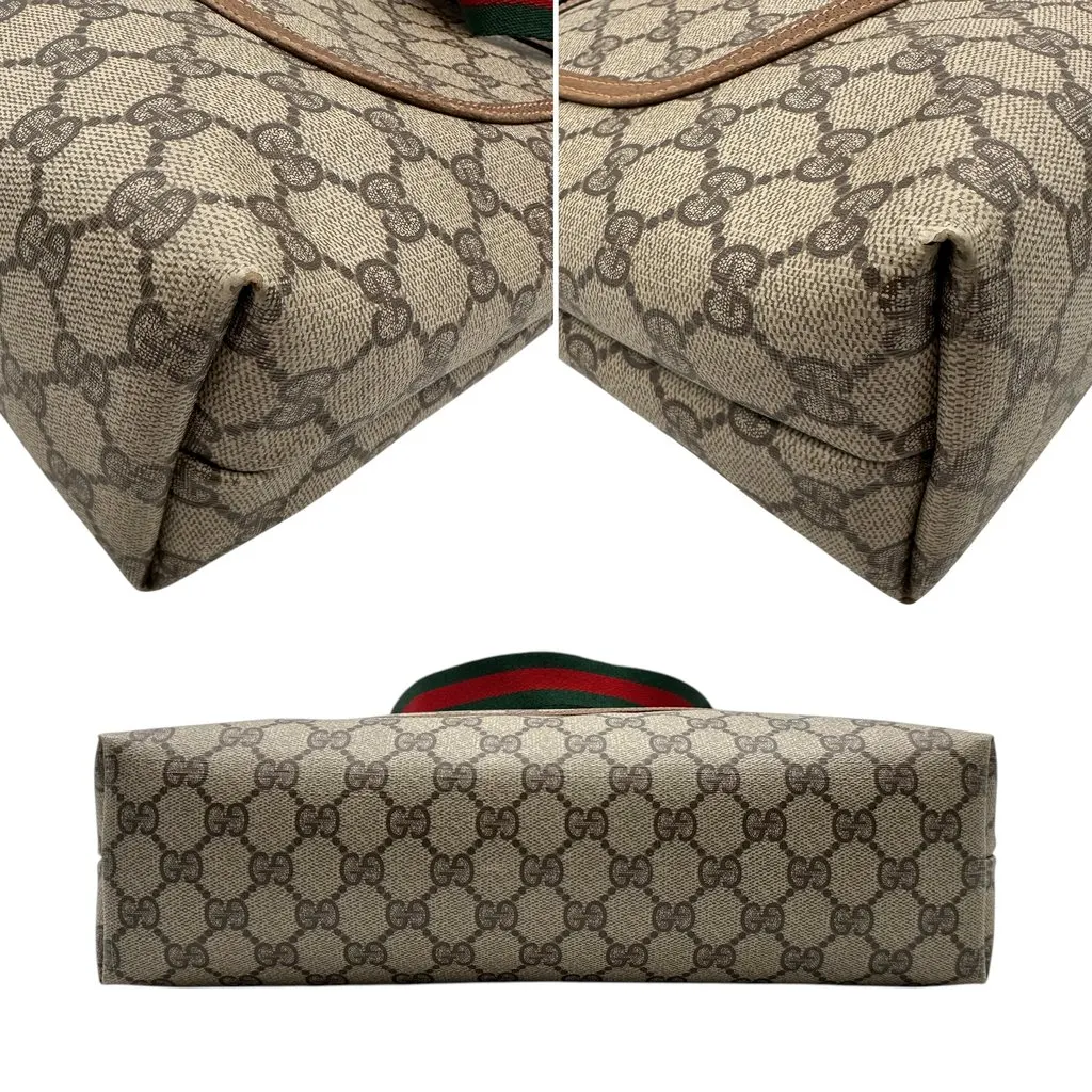 Gucci Tote Bag Vintage Ophidia Shopping Beige Canvas Good - Model View