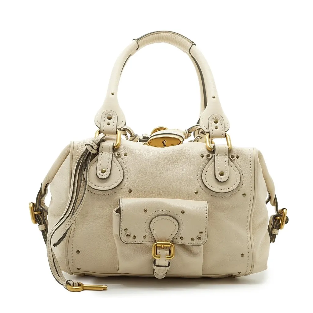 Chloe Handbag Paddington White Leather Good - Front View