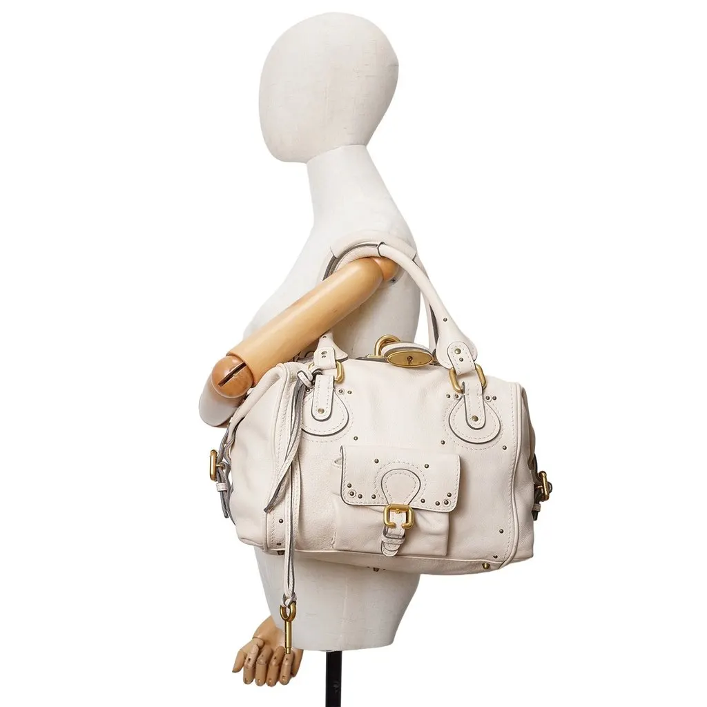Chloe Handbag Paddington White Leather Good - Back View