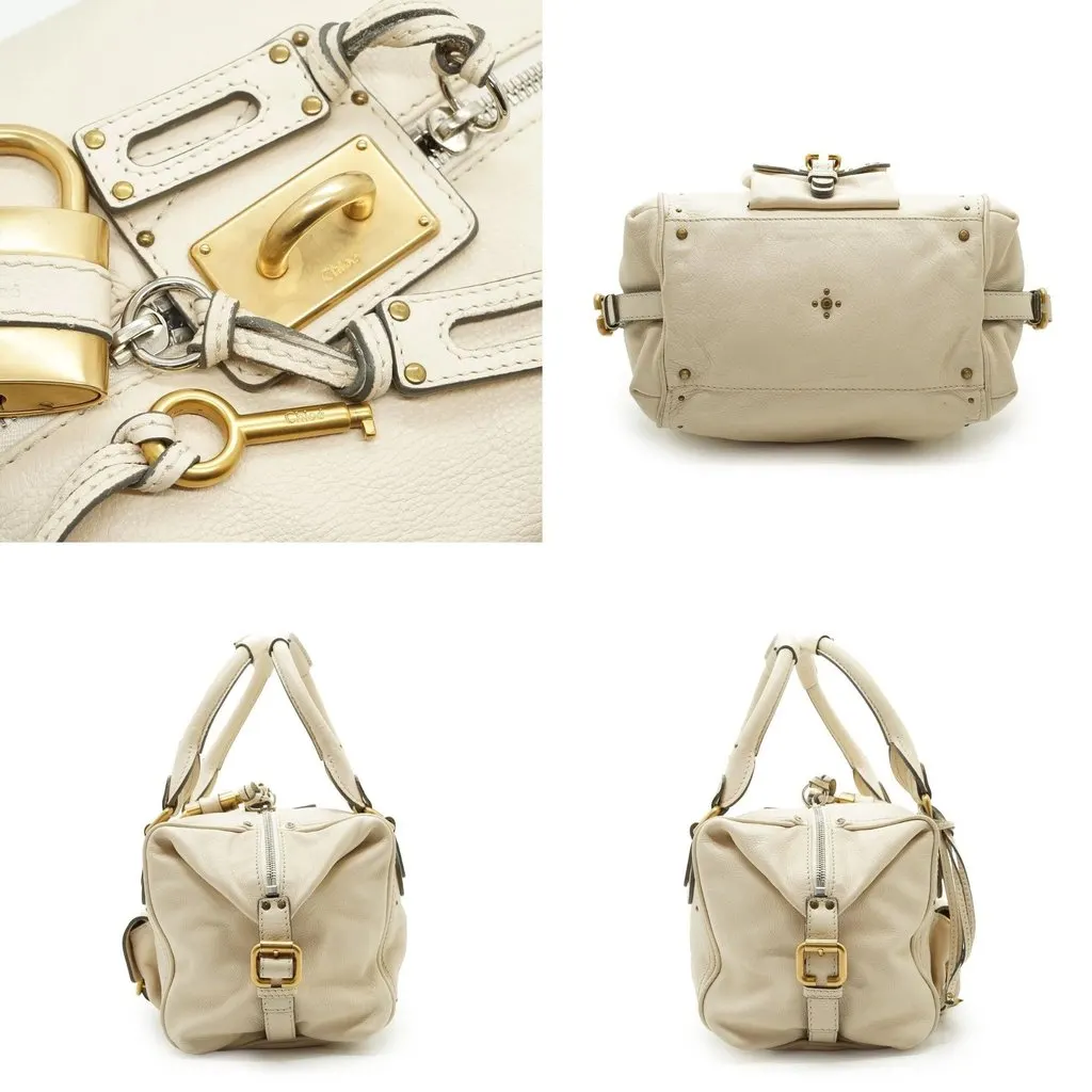 Chloe Handbag Paddington White Leather Good - Model View