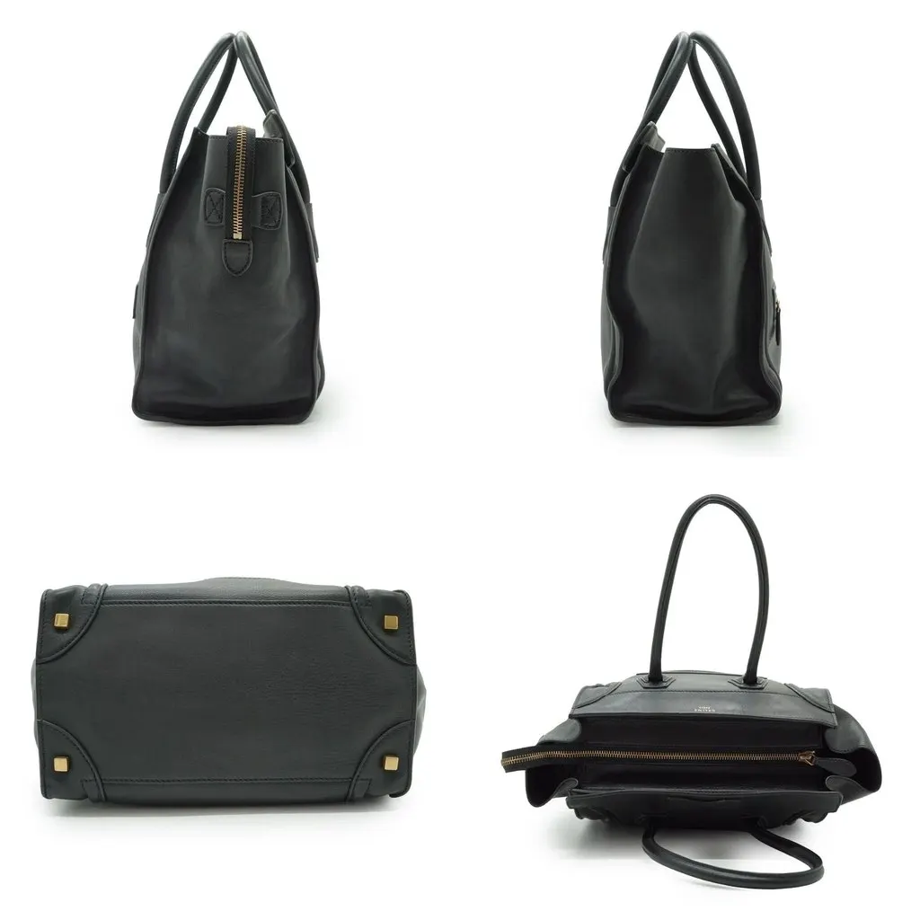 Celine Shoulder Bag Luggage mini Black Leather Good - Inside View