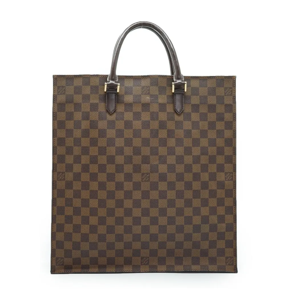 Louis Vuitton Tote Bag Plat Brown Canvas Good - Back View