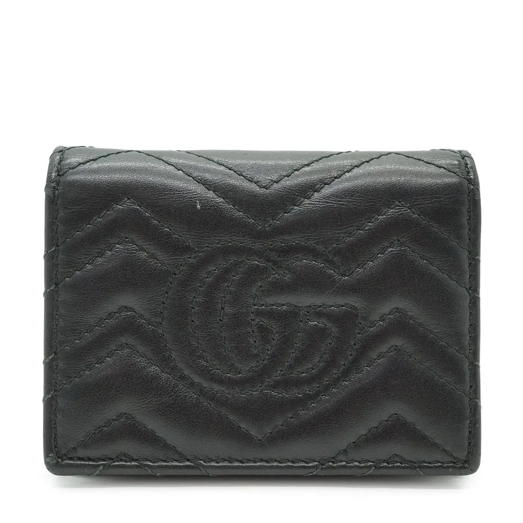 Gucci Wallet Black Leather Good - Back View