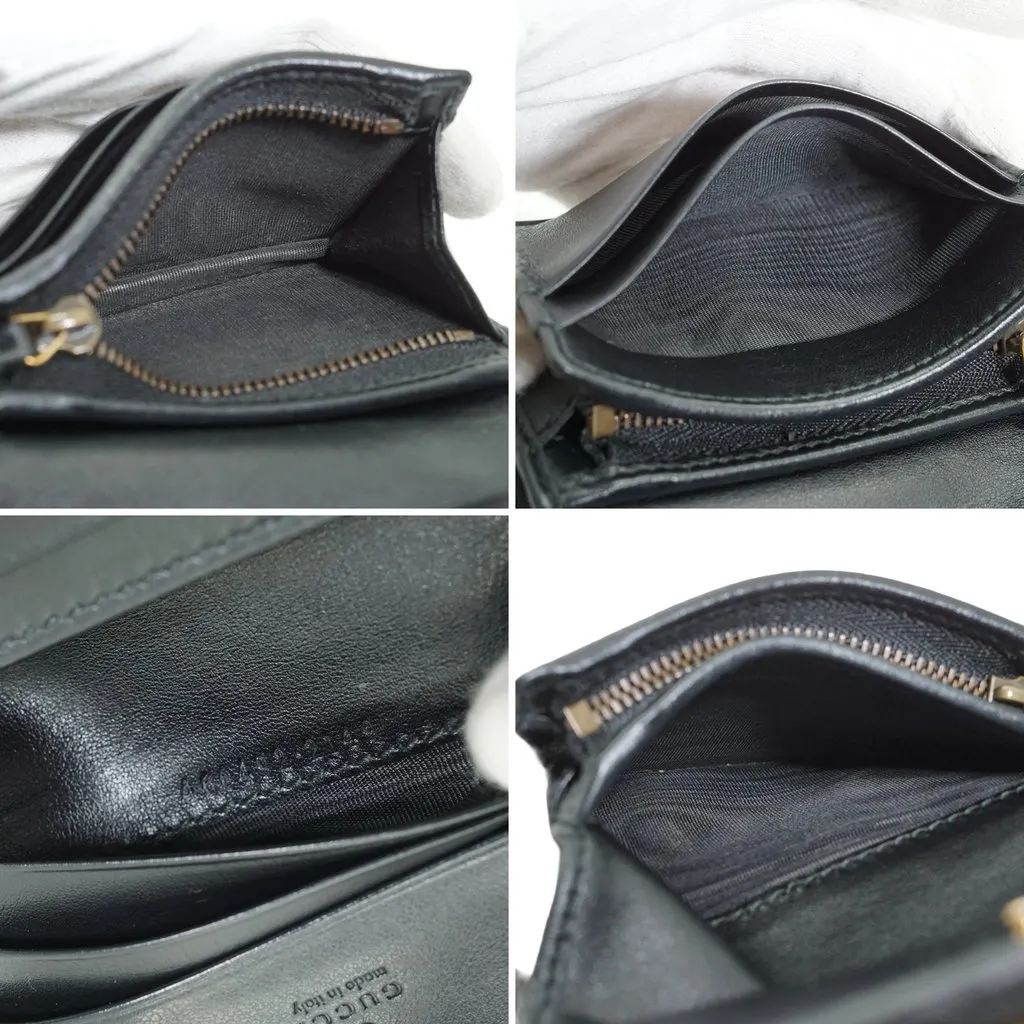 Gucci Wallet Black Leather Good - Box View