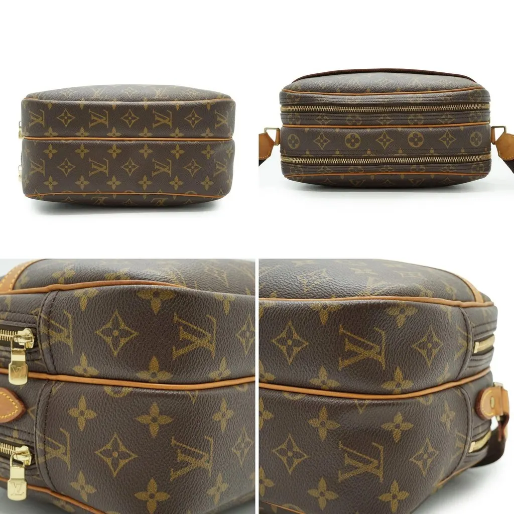 Louis Vuitton Crossbody Bag Vintage Reporter Brown Canvas Good - Model View