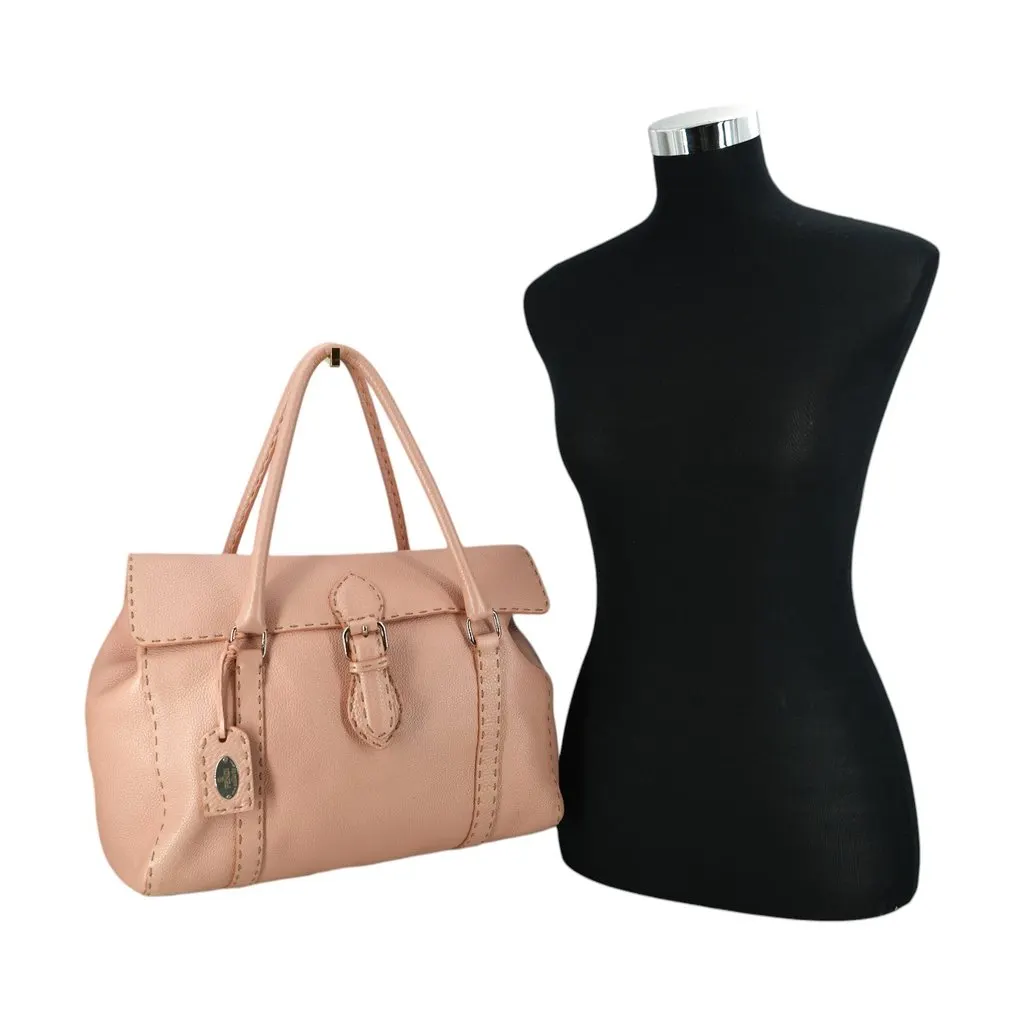 Fendi Handbag Linda Red Leather Good - Back View