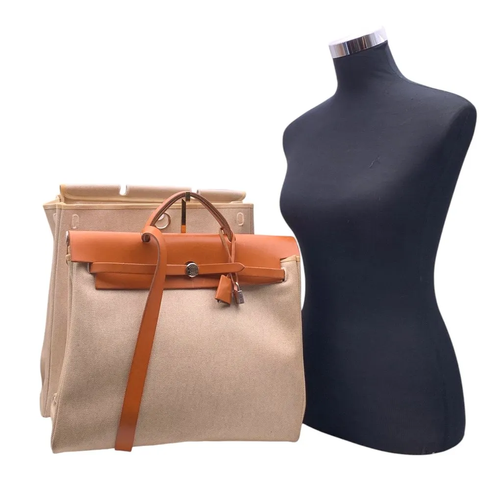 Louis Vuitton Handbag Vintage Herbag Beige Canvas Good - Back View
