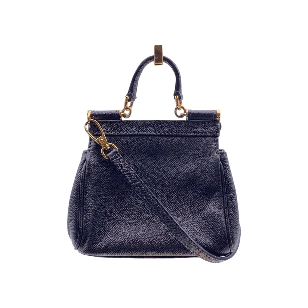 Dolce & Gabbana Crossbody Bag Sicily Black Leather Good - Inside View