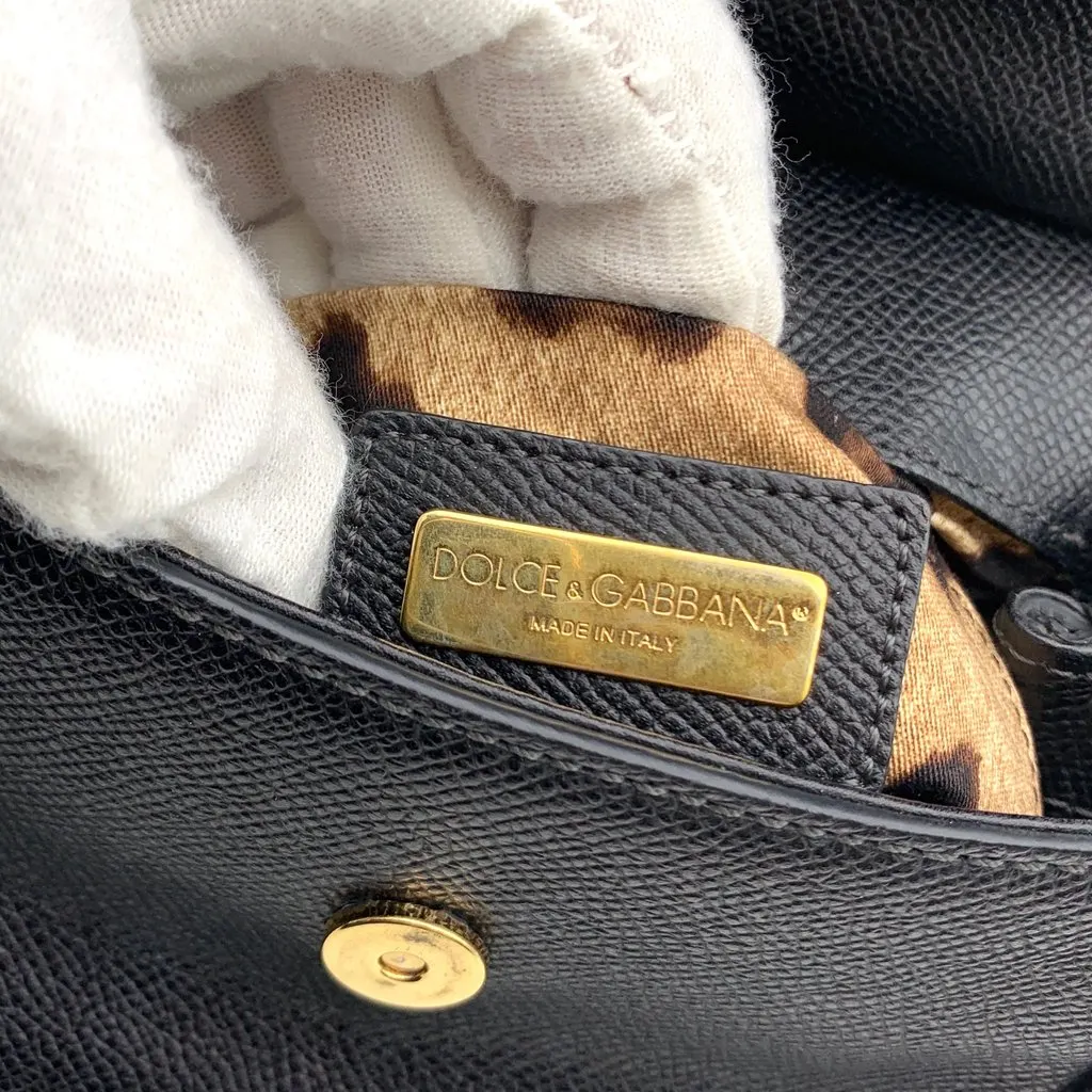 Dolce & Gabbana Crossbody Bag Sicily Black Mini Leather