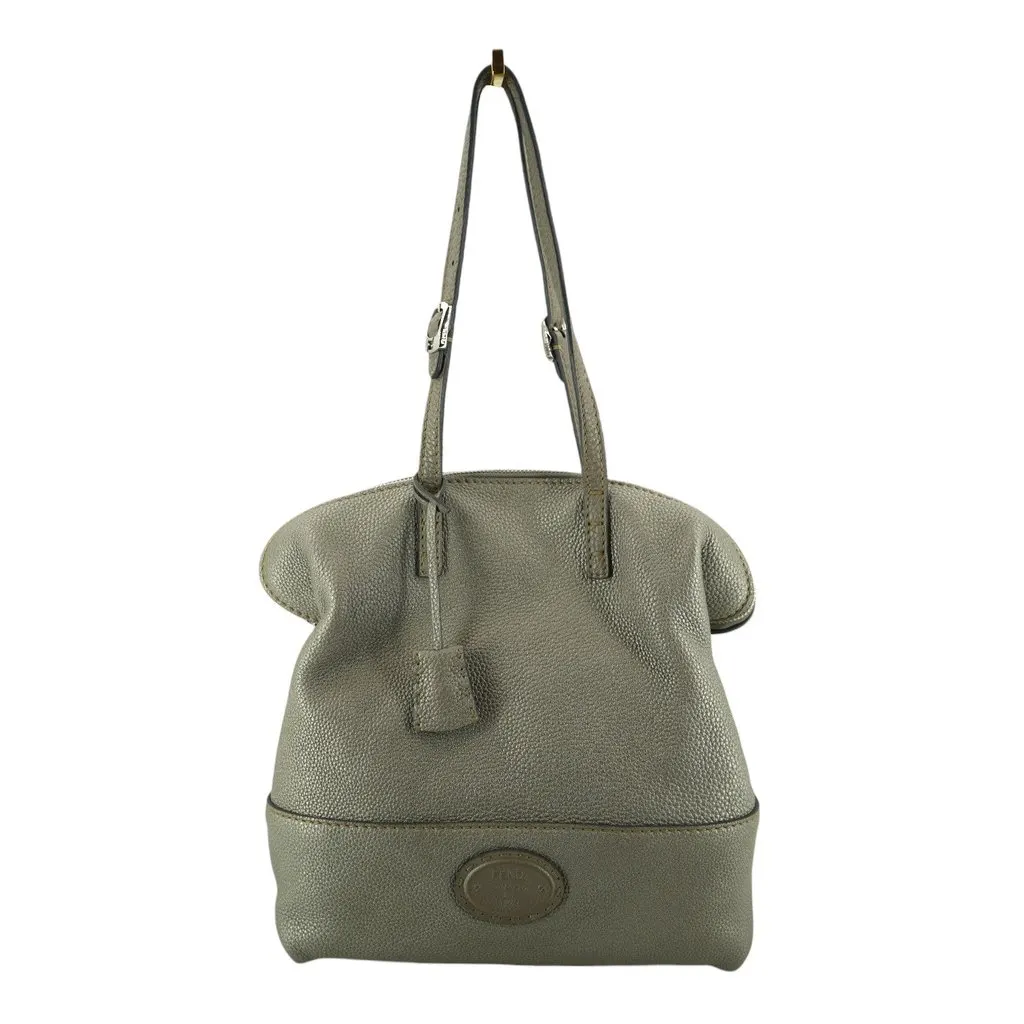 Fendi Shoulder Bag 2Bag Grey Leather Good - Inside View