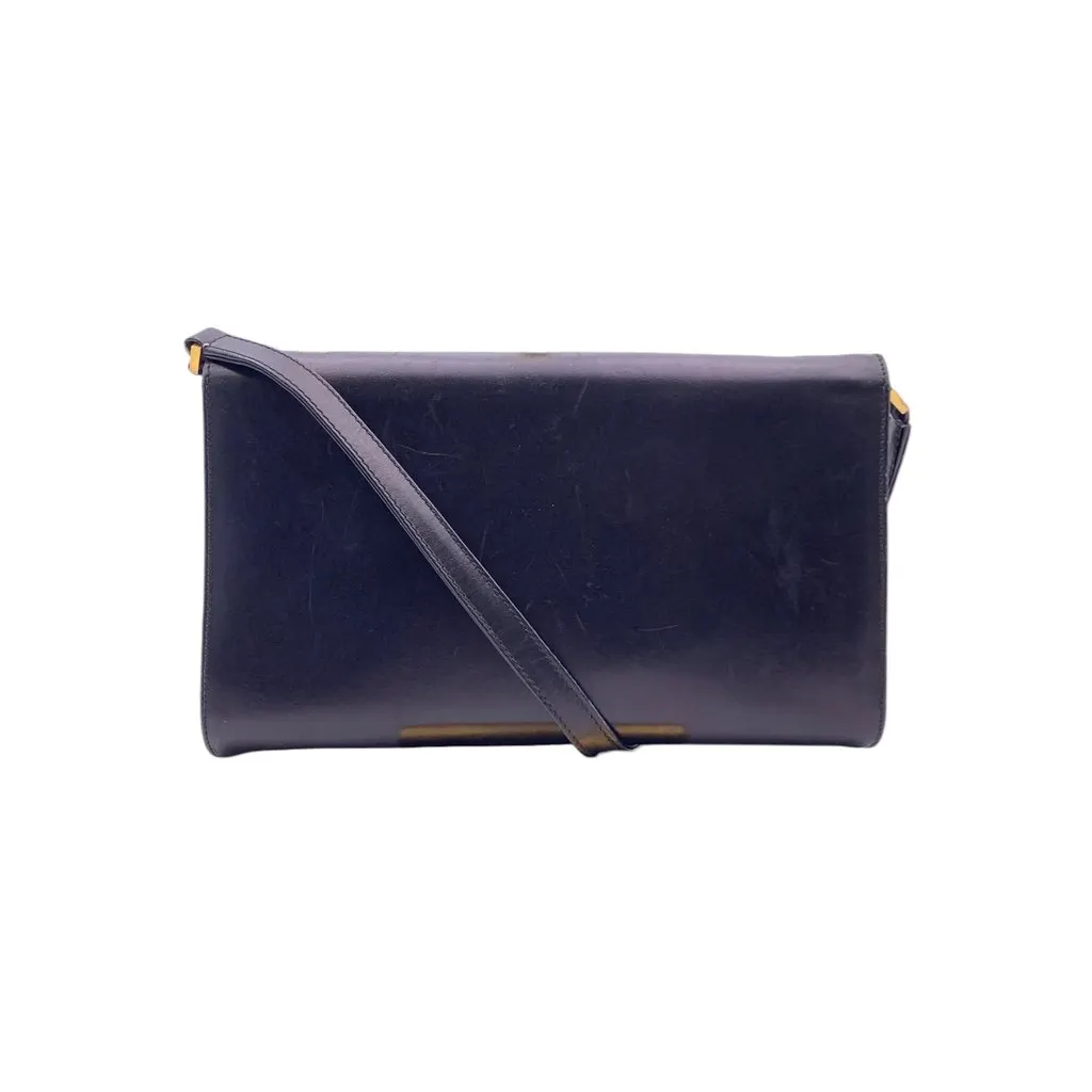 Gucci Shoulder Bag Vintage Convertible Black Leather Good - Inside View
