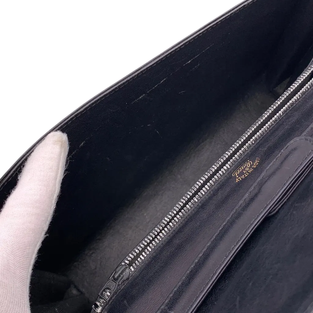 Gucci Shoulder Bag Vintage Convertible Black Leather Good - Box View