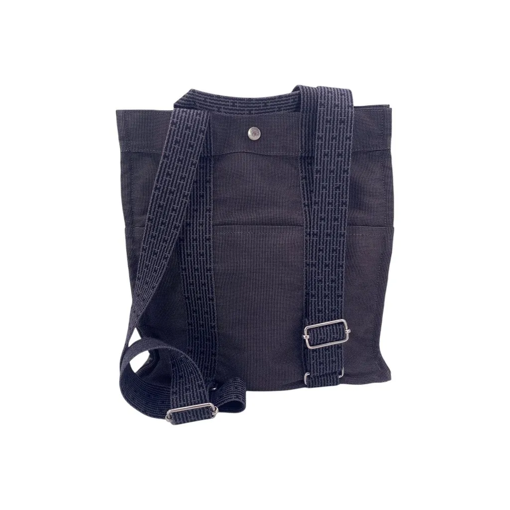 Hermes Backpack Herline Grey Canvas Good - Model View